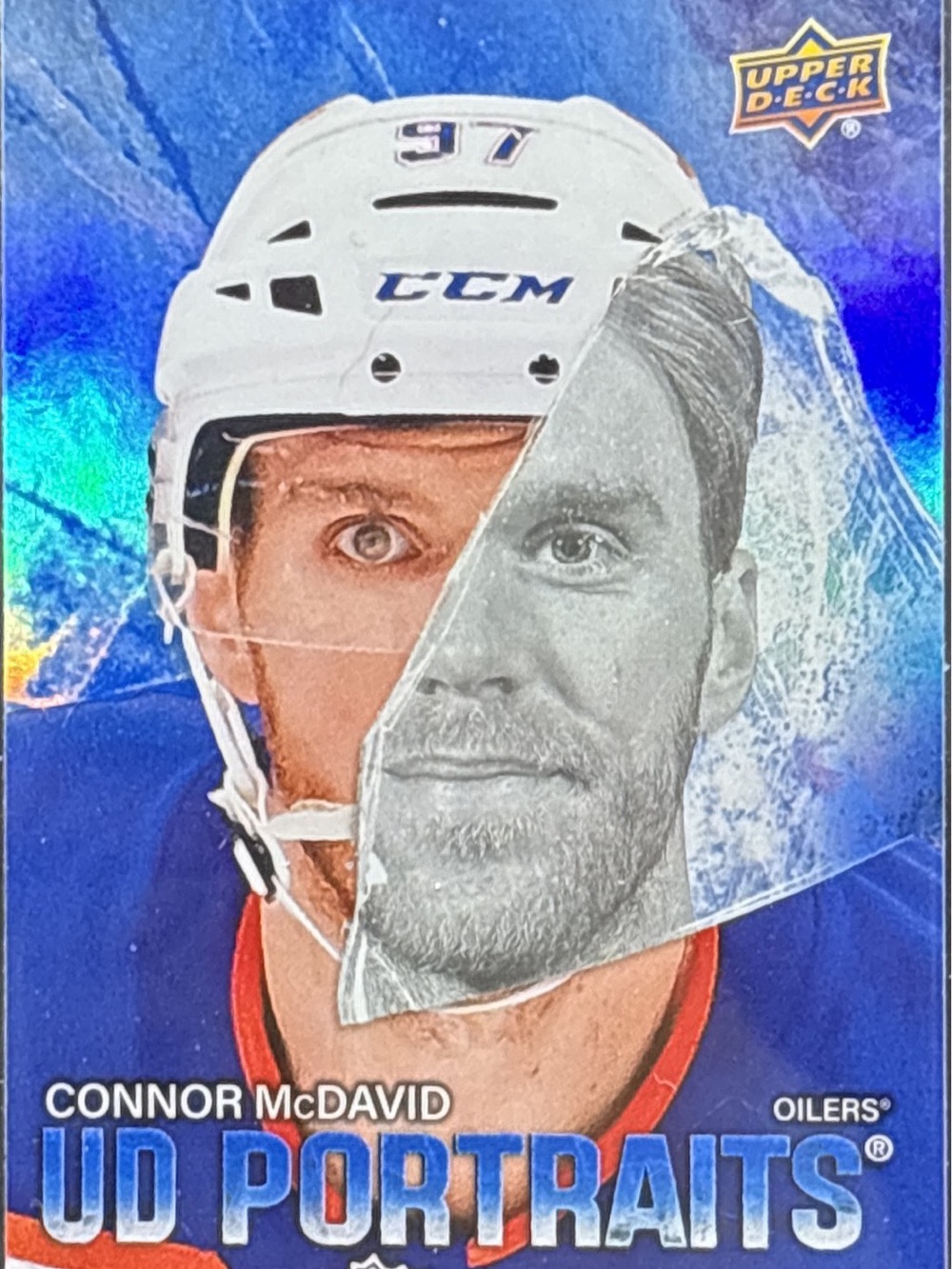 Upper Deck UD Portraits Hockey Trading Card — Blue Foil Connor McDavid
